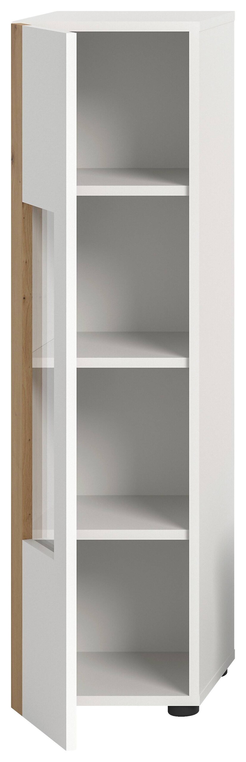 Vitrinenschrank RUDA Artisan Oak Nachbildung weiß B/H/T: ca. 30x112x33 cm