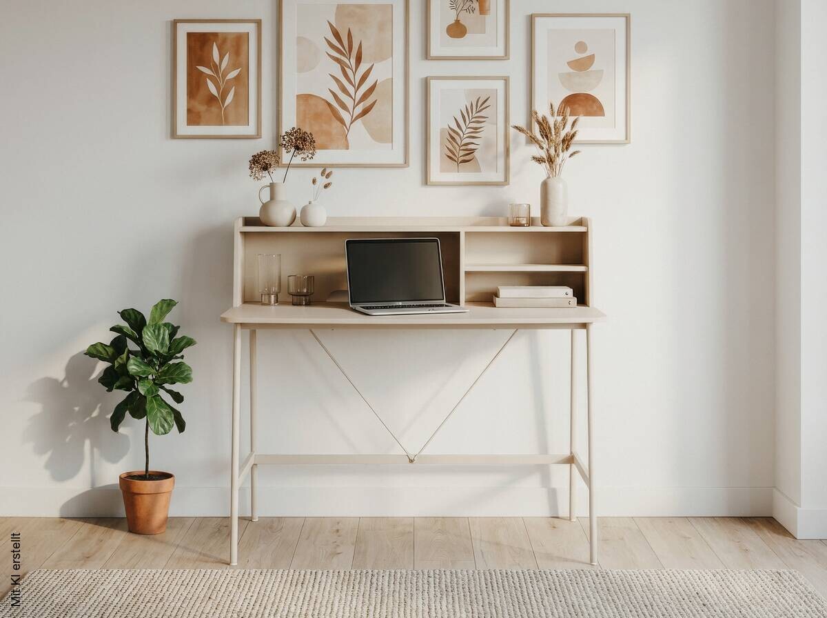 Schreibtisch Kandy beige B/H/T: ca. 115x106x55 cm