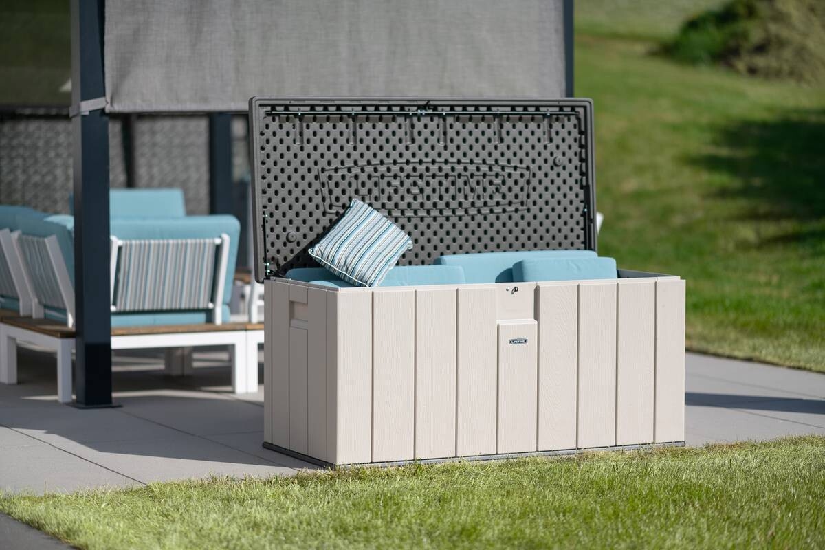 Lifetime Kissenbox 570l Lichtgrau Kunststoff B/H/L: ca. 151x70x72 cm