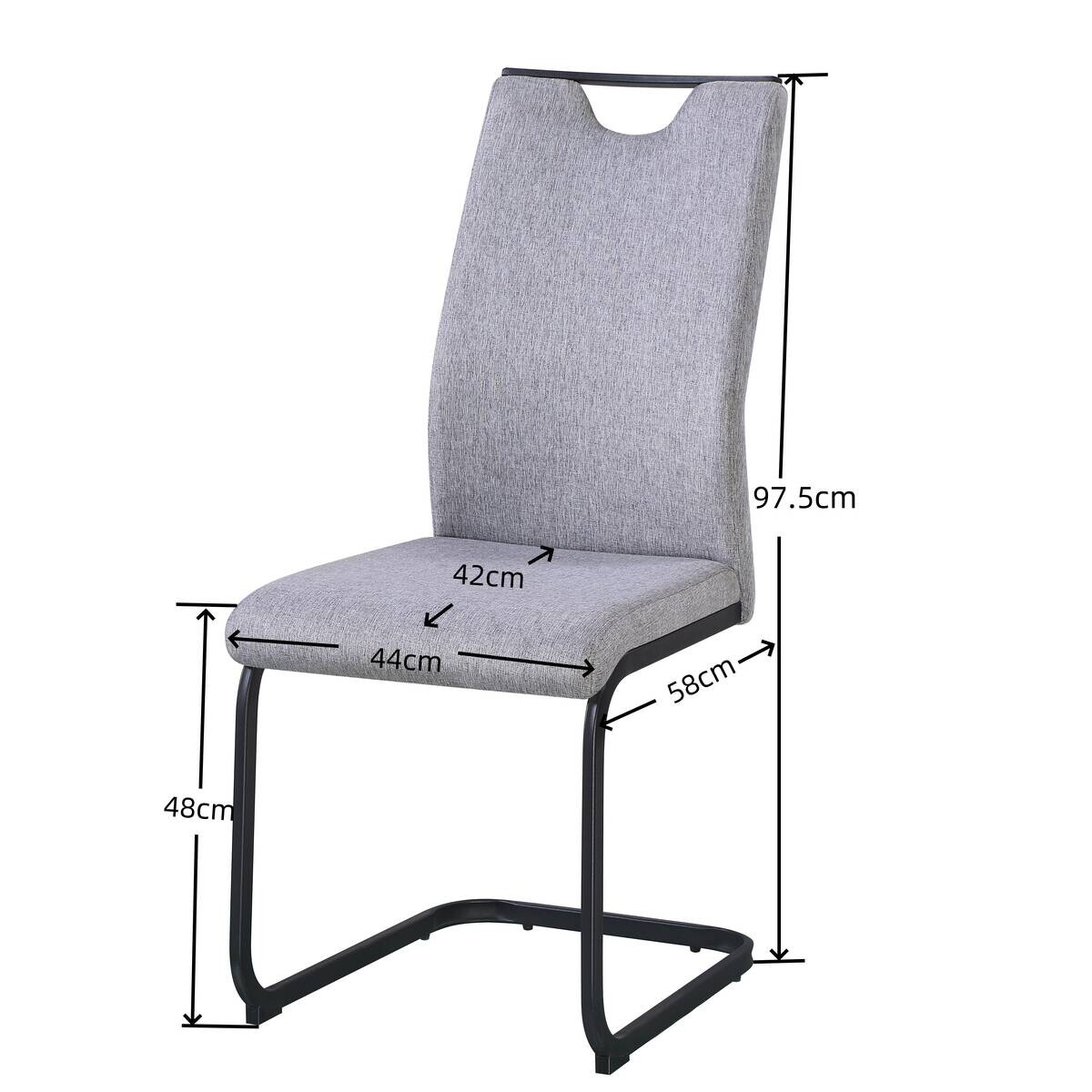 Schwingstuhl Dina grau schwarz Microfaser Metall