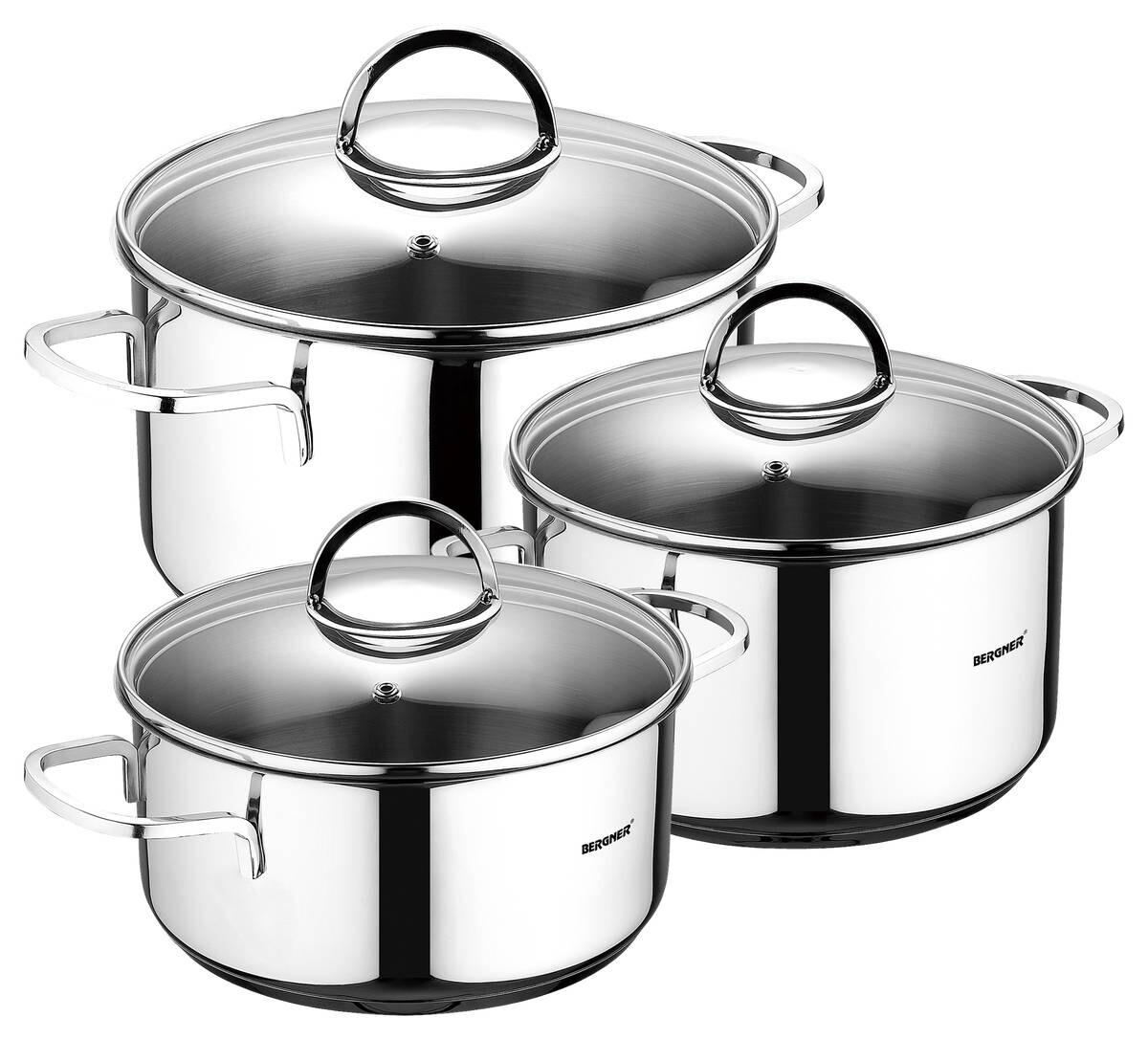 BERGNER Topfset Classic silber Edelstahl 6 tlg.