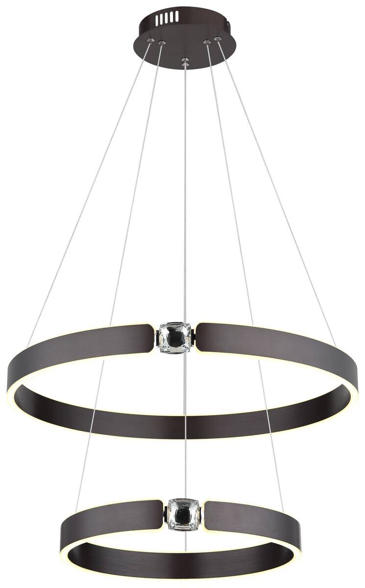 GLOBO LED-Pendelleuchte bronze Opal Metall Acryl H/L: ca. 125x60 cm