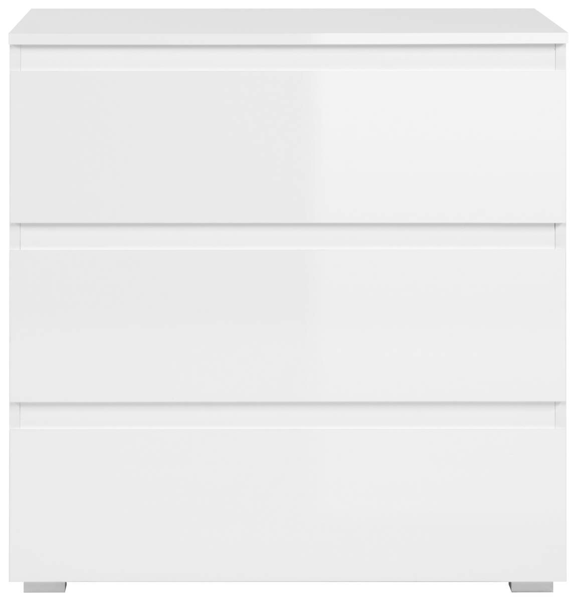 Schubkastenkommode Capetown weiß glänzend weiß B/H/T: ca. 80x80x45 cm