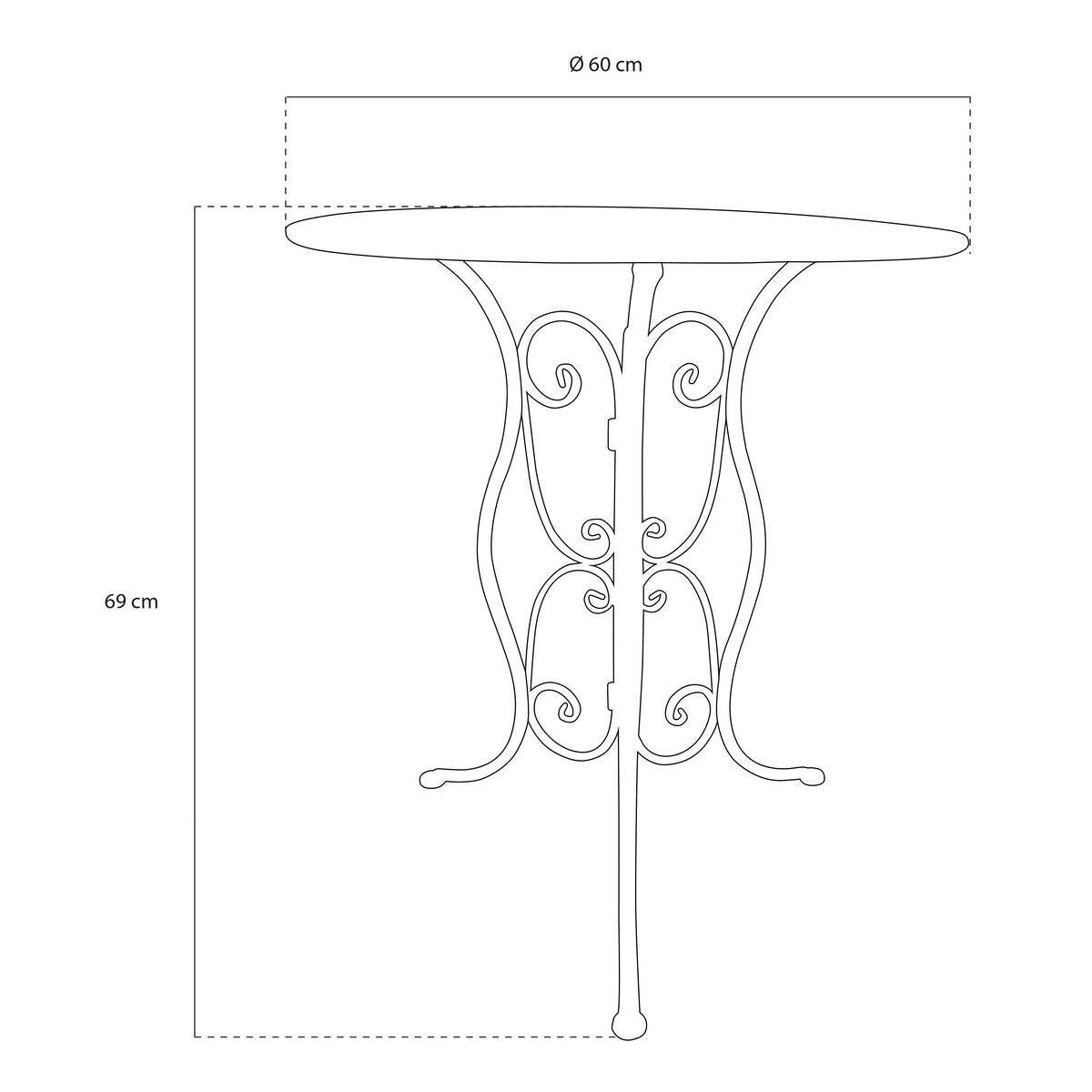 AXI Outdoor Living Bistroset Eloise anthrazit Metall B/H/L: ca. 60x92x60 cm