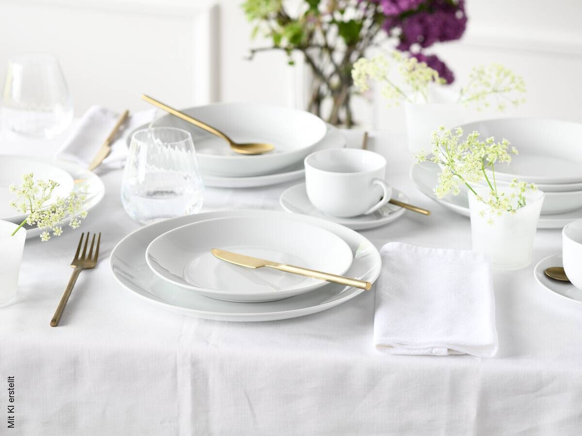 CreaTable Kombiservice Luna weiß Porzellan 80 tlg.