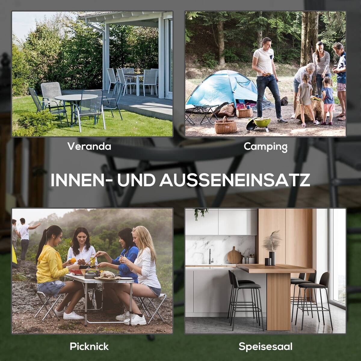 Outsunny Garten-Beistelltisch schwarz Metall B/H/L: ca. 45x50x45 cm