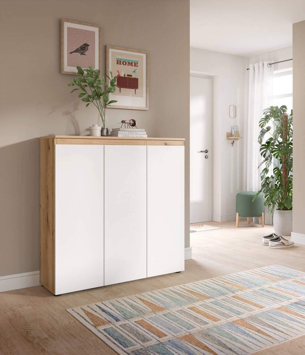 Schrank SCARPA Evoke Oak Nachbildung weiß B/H/T: ca. 105x111x37 cm