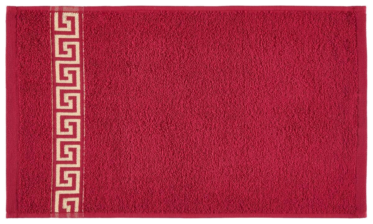POCOline Gästehandtuch Mäander rot 100% Baumwolle B/L: ca. 30x50 cm