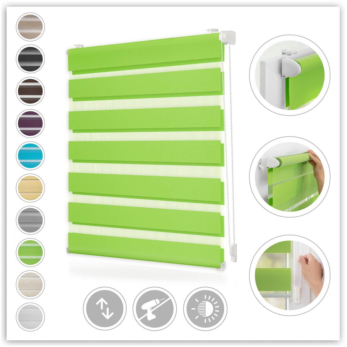 LICHTBLICK Doppelrollo Duo grün B/L: ca. 55x150 cm