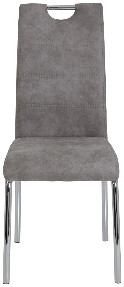 Stuhl Susi 2er Set grau Vintage Microfaser B/H/T: ca. 44x98x61 cm