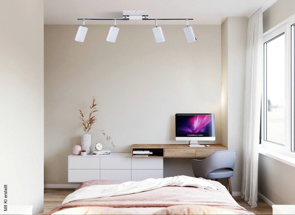 POCOline LED-Spot 4-flg. Chrissy Chrom Metall Kunststoff L: ca. 63 cm 4 Brennstellen