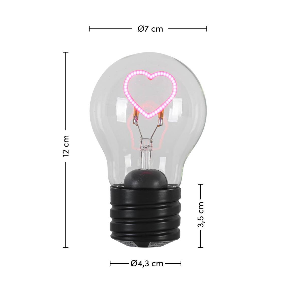 Nolo LED-Dekoleuchte Herz H/D: ca. 12x7 cm