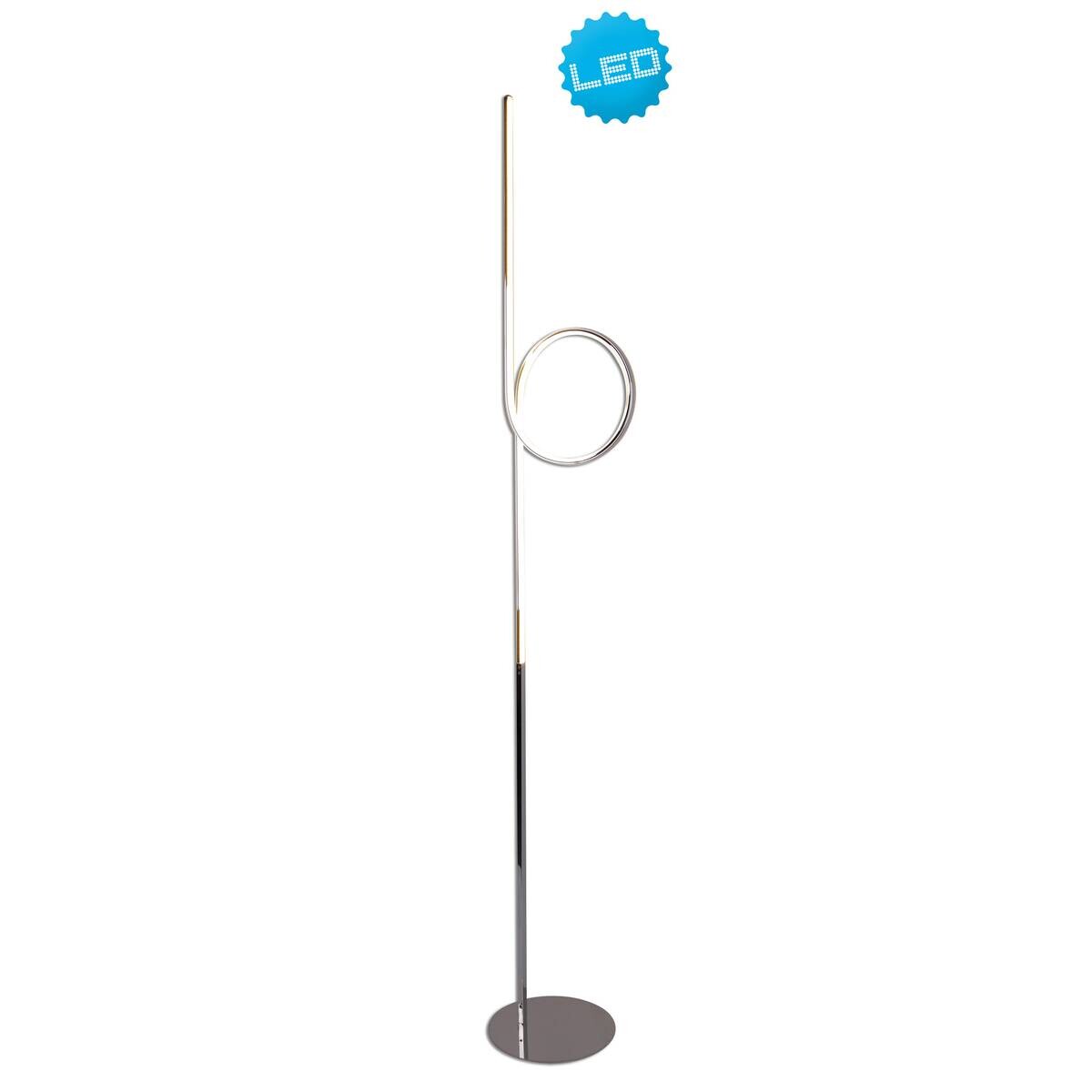 Näve Leuchten Stehlampe 2053442 Chrom Metall Kunststoff B/H/T: ca. 23x171x23 cm 1 Brennstellen