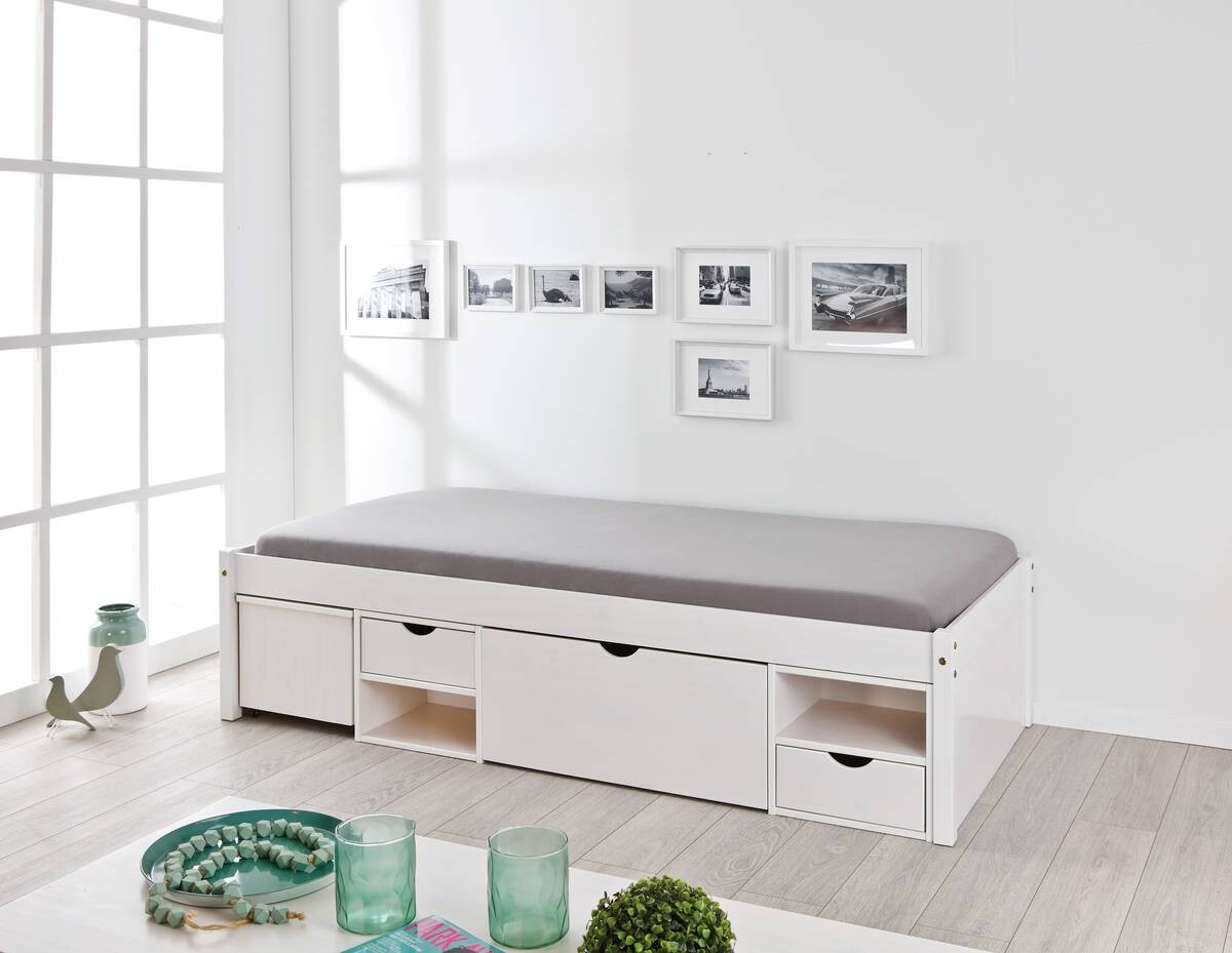 Funktionsbett Till weiß Liegefläche B/L: ca. 90x200 cm