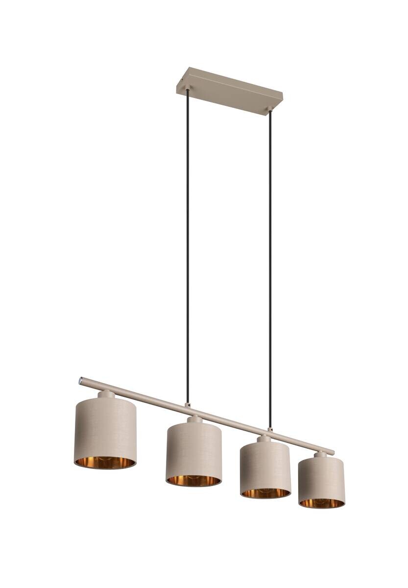 Reality Pendelleuchte Tommy beige Metall Stoff B/H/L: ca. 12x15x75 cm E14 4 Brennstellen