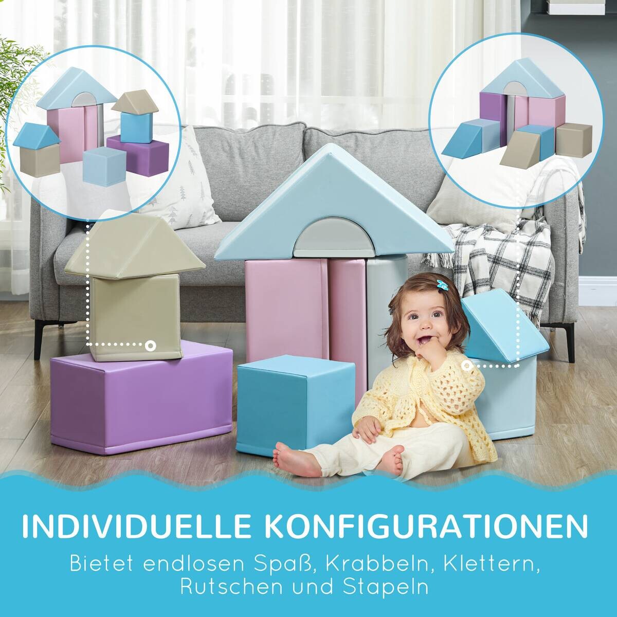 HOMCOM Bausteinset B/H/L: ca. 25x50x25 cm