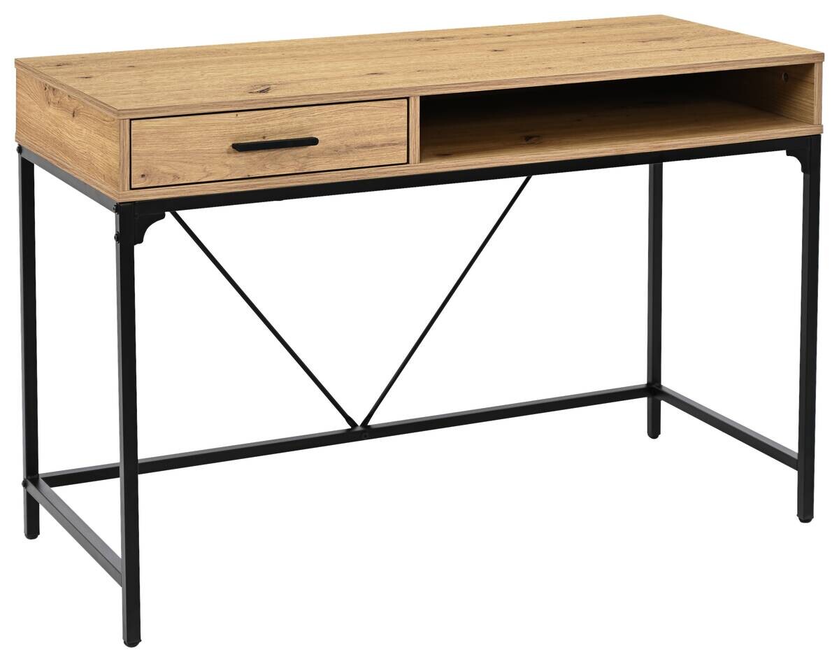 Schreibtisch Faya Eiche Artisan Nachbildung schwarz B/H/T: ca. 110x75x48 cm