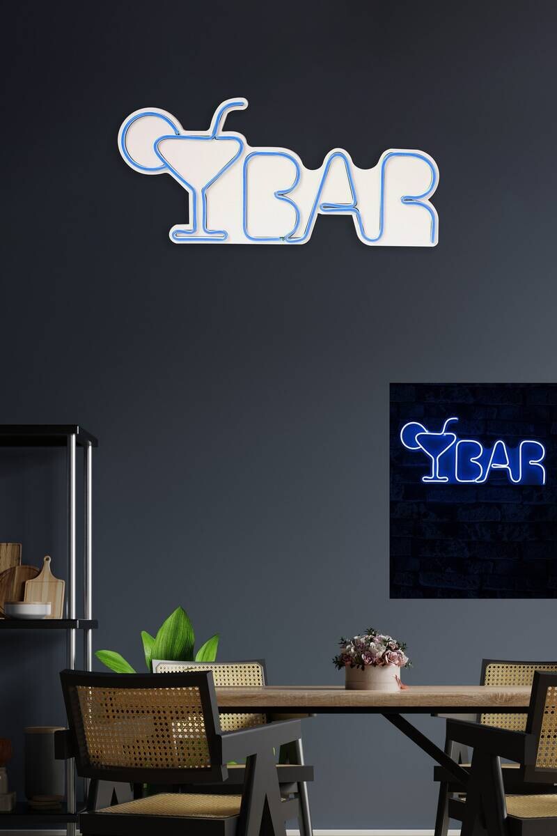 Opviq LED-Wandleuchte blau PVC B/H/T/L: ca. 50x23x3x50 cm