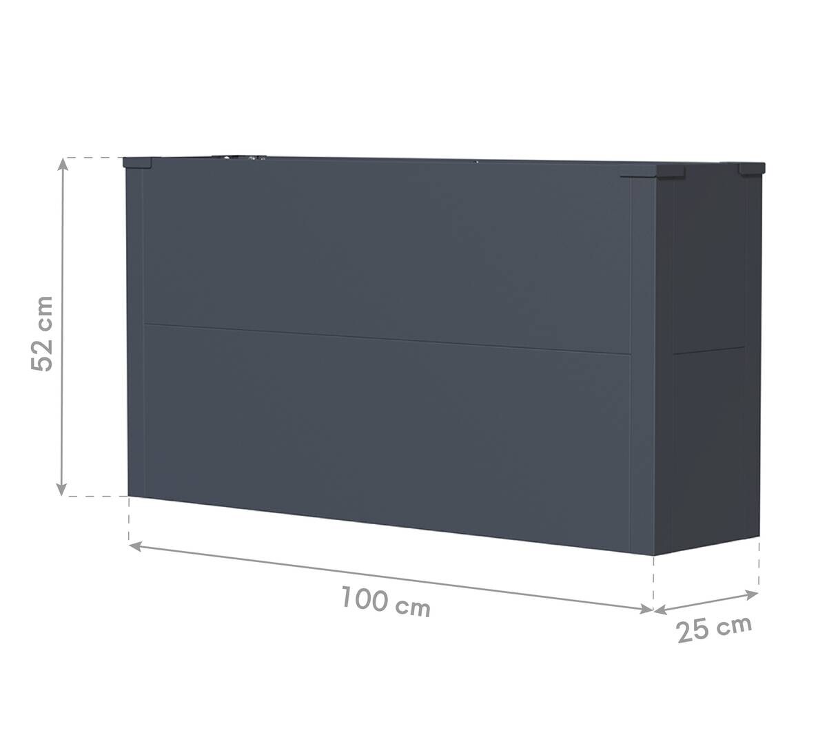 Westmann Pflanzkasten Talus anthrazit Metall B/H/L: ca. 100x52x25 cm