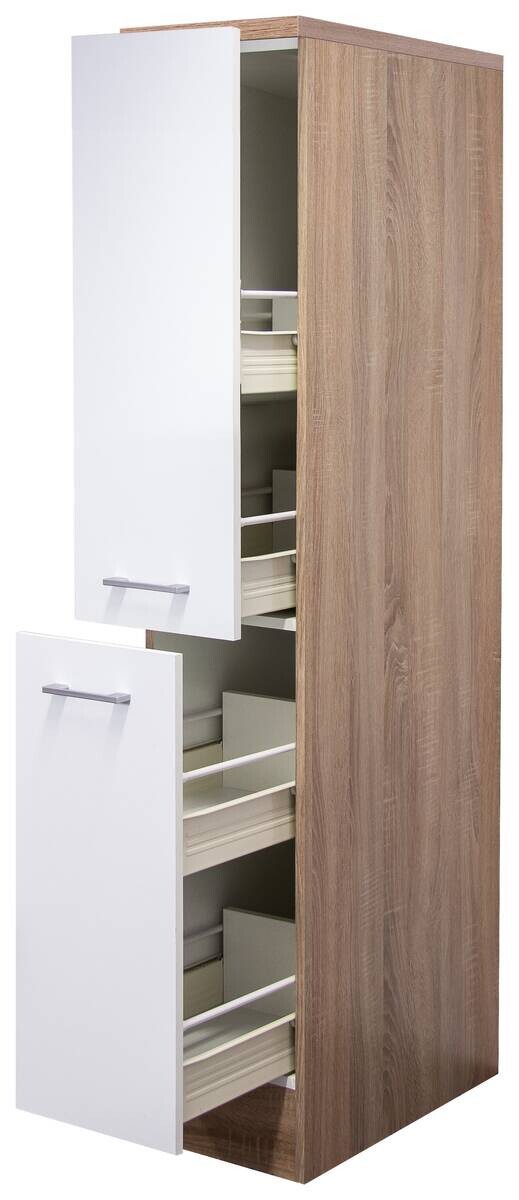 Apothekerschrank Samoa weiß Eiche Nachbildung B/H/T: ca. 30x161x60 cm