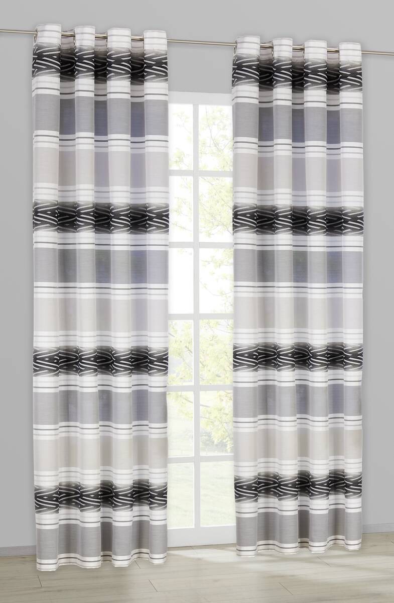 POCOline Ösenvorhang Sharon anthrazit B/L: ca. 140x245 cm