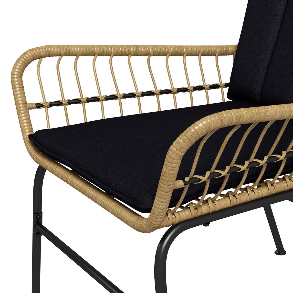 Outsunny Bistro-Set schwarz Polyrattan B/H/L: ca. 68x95x78 cm