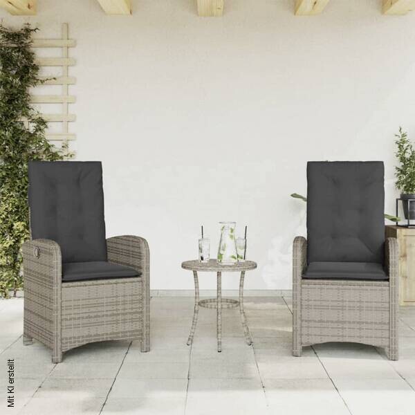 vidaXL Gartensessel grau Kunststoff B/H/L: ca. 58x93x57 cm