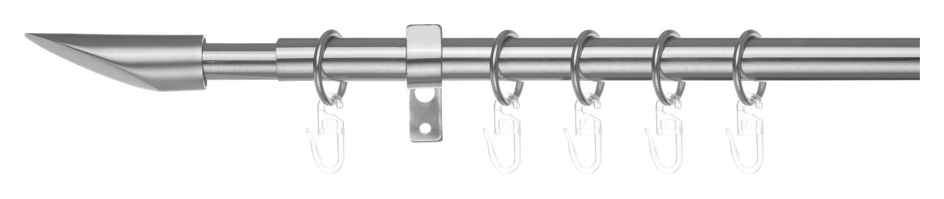 LICHTBLICK Gardinenstange Lipstick Chrom Metall D: ca. 2 cm ausziehbar von ca. 130 bis 240 cm 1 Läufe