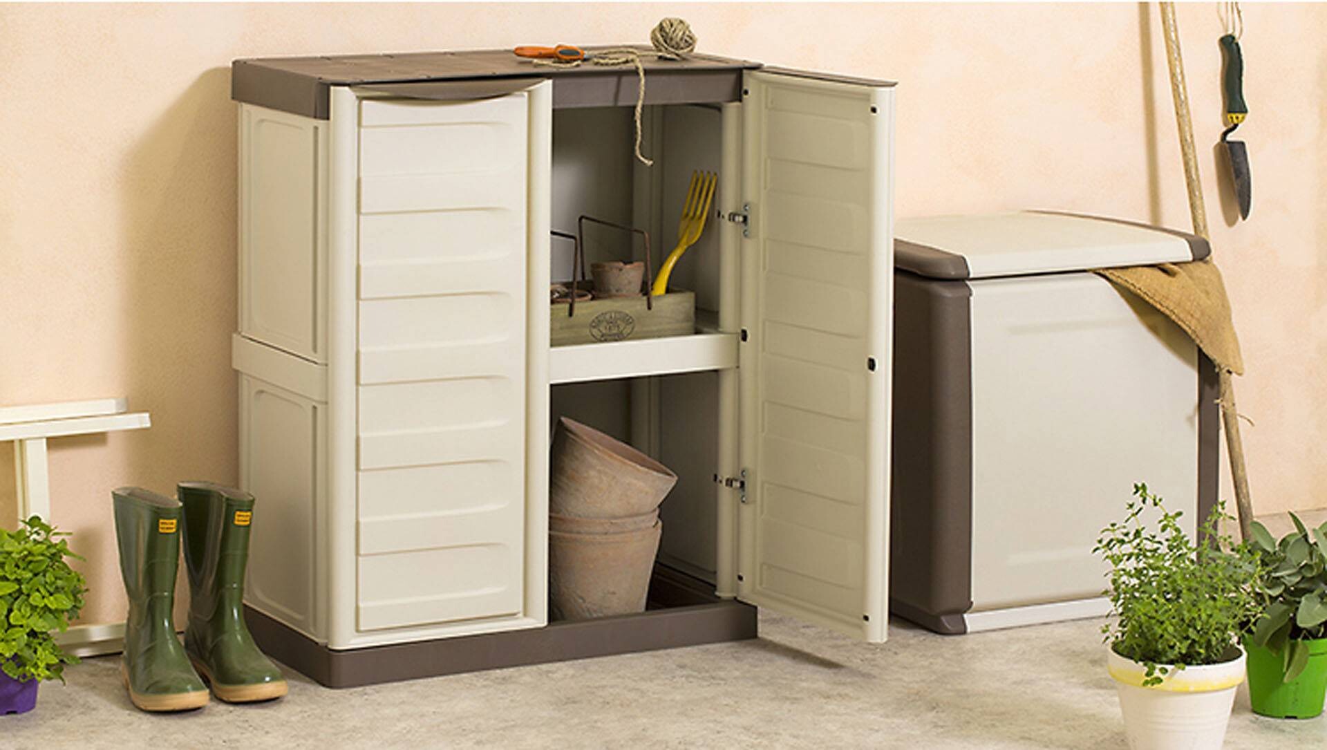 ArtPlast Kunststoffschrank Spazio beige Kunststoff B/H/L: ca. 85x39x70 cm