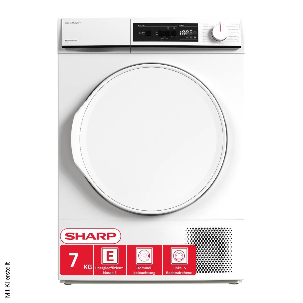 Sharp Wärmepumpentrockner NHA7S6PWE-DE EEK: E Spektrum: A bis G 7kg weiß B/H/T: ca. 60x85x53 cm