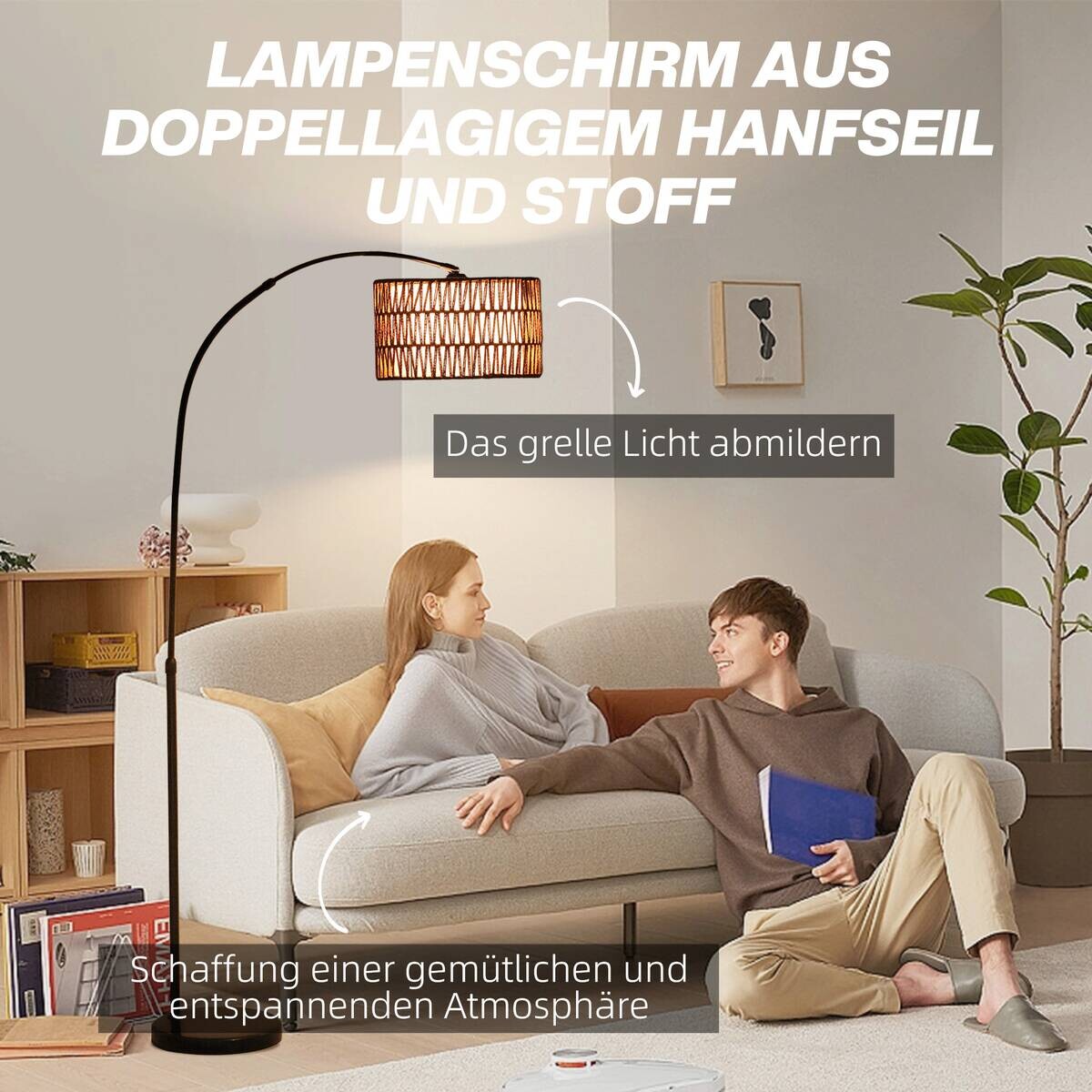 HOMCOM Stehleuchte braun schwarz Metall Marmor B/H/L: ca. 34x175x93 cm E27 1 Brennstellen