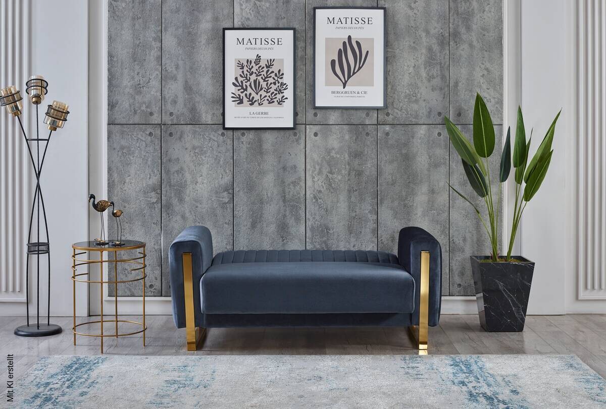 Sofa anthrazit Microfaser B/H/T: ca. 167x86x87 cm