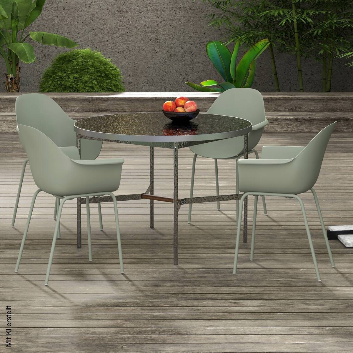 Outsunny Bistro-Set grün Kunststoff B/H/L: ca. 55x84x59 cm
