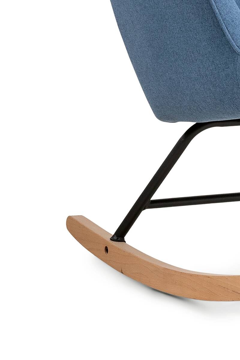 byLIVING Schaukelstuhl RICHIE blau schwarz natur Webstoff Metall Buche B/H/T: ca. 72x92x92 cm