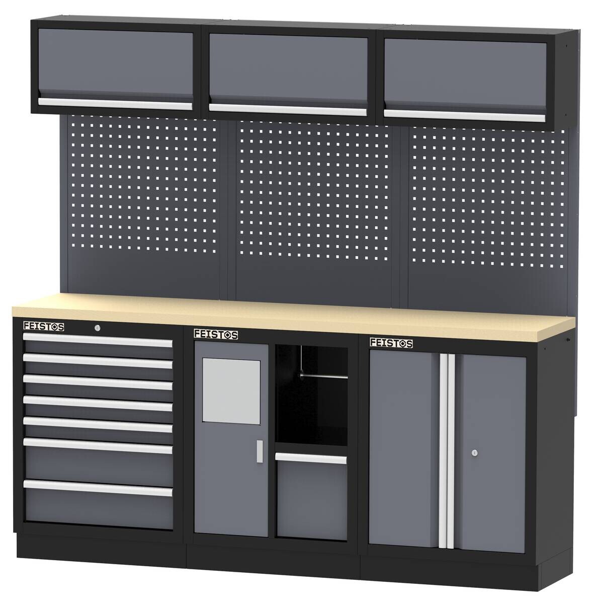 Werkstatteinrichtung Apollo schwarz B/H/L: ca. 204x200x46 cm