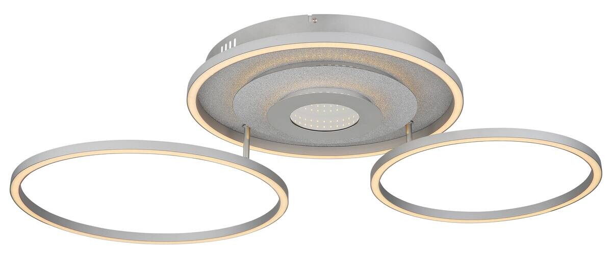 GLOBO LED-Deckenleuchte silber Aluminium Metall B/H/L: ca. 57x11,5x99,2 cm 1 Brennstellen