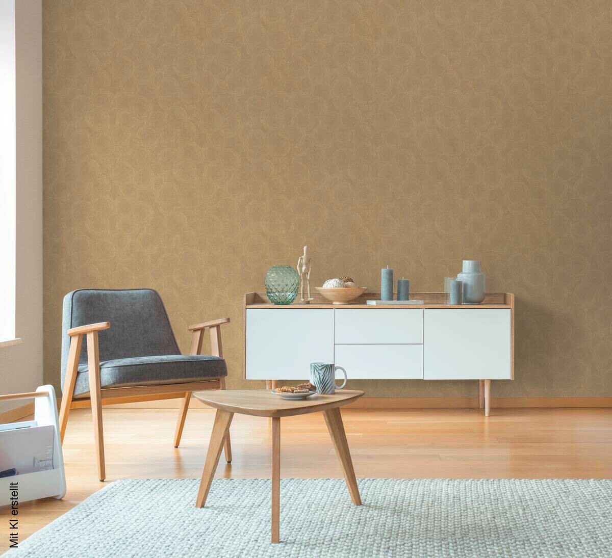 A.S.Creation Vliestapete gelb braun B/H/D: ca. 53x1005x8,8 cm