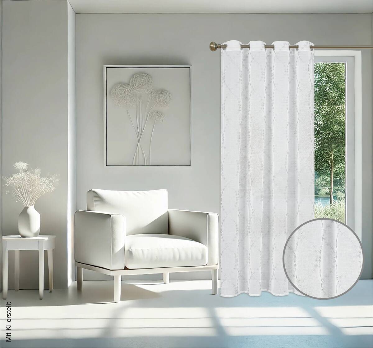 home Topline Ösenvorhang Nora silber B/L: ca. 135x245 cm