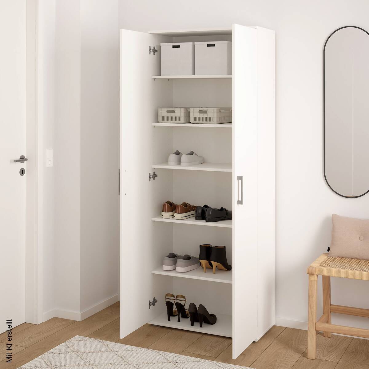 Mehrzweckschrank Mara weiß B/H/T: ca. 70x179x33,5 cm