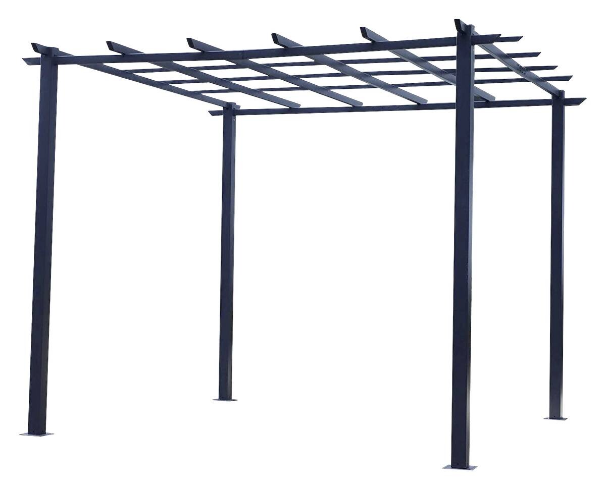 Outsunny Rosenpavillon schwarz Metall B/H/L: ca. 295x230x297 cm