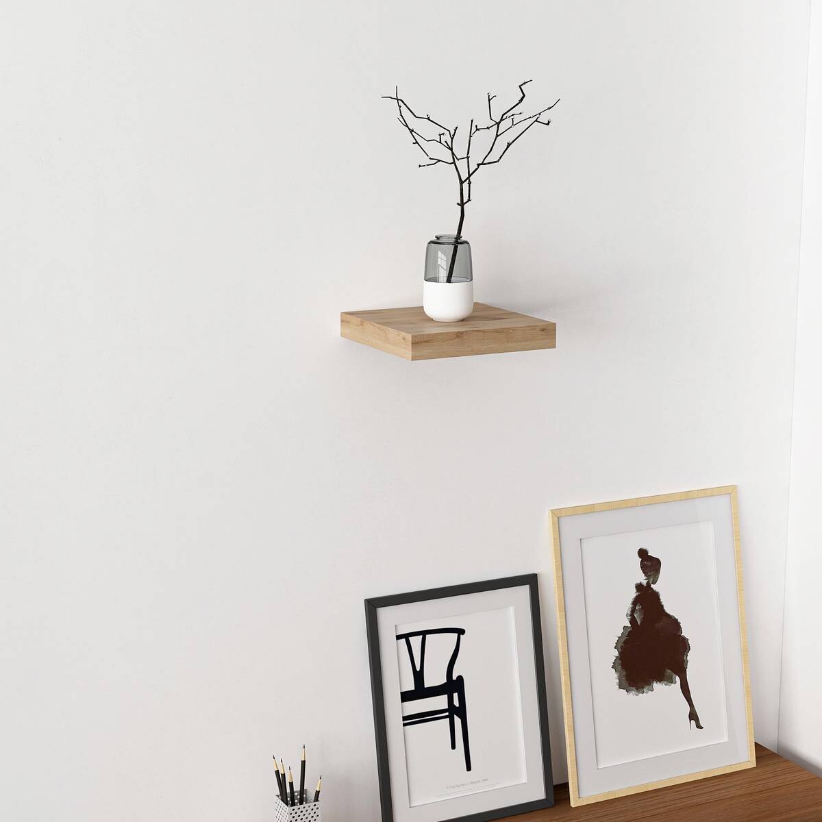 Wandboard Shelvy 23 Eiche Viking Nachbildung B/H/T: ca. 23x4x24 cm