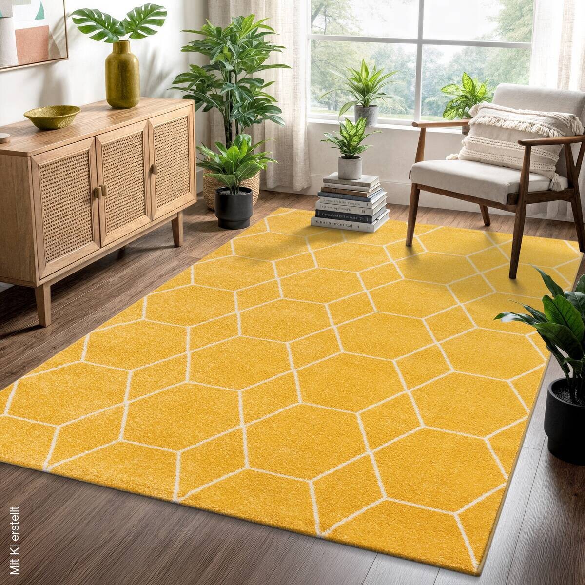 Sanat Teppich Trellis gelb B/L: ca. 140x200 cm