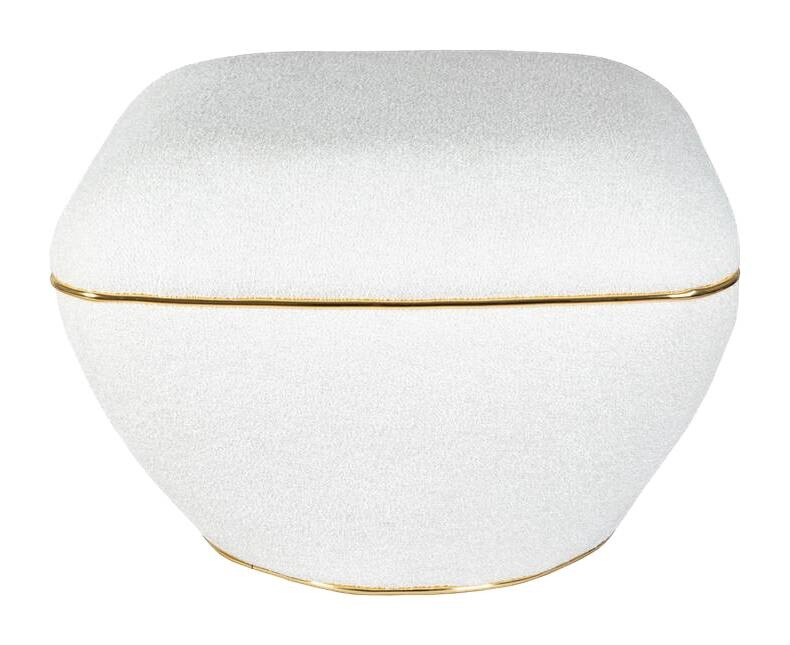 360 Living Hocker Contessa 110 weiß gold B/H/T: ca. 60x42,5x60 cm