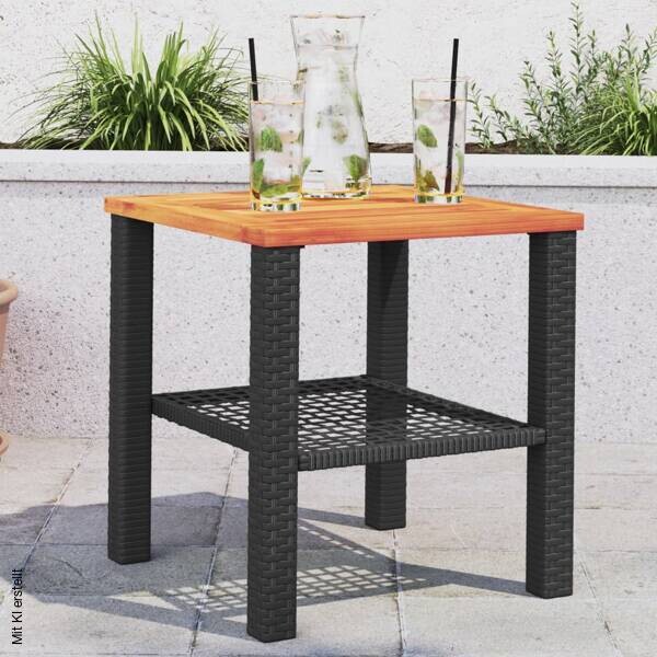vidaXL Beistelltisch schwarz Akazie B/H/L: ca. 40x42x40 cm
