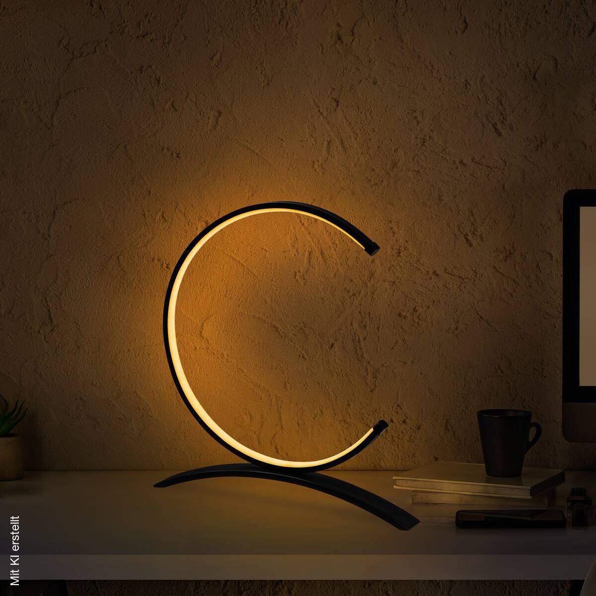 Opviq LED-Tischleuchte schwarz B/H/T: ca. 35x34x4 cm