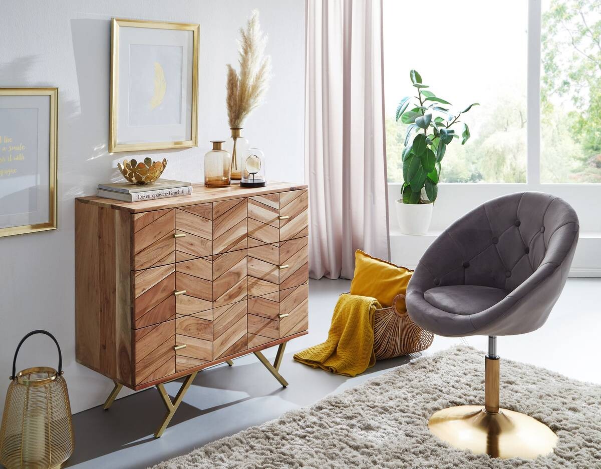 Sideboard natur gold B/H/T: ca. 90x86,5x40 cm