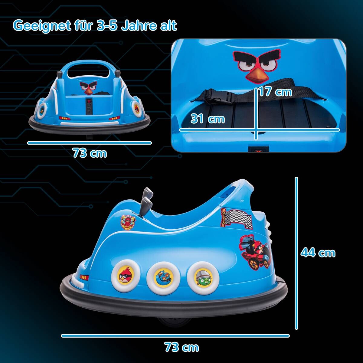 AIYAPLAY Kinder Autoscooter blau B/H/L: ca. 73x44x73 cm