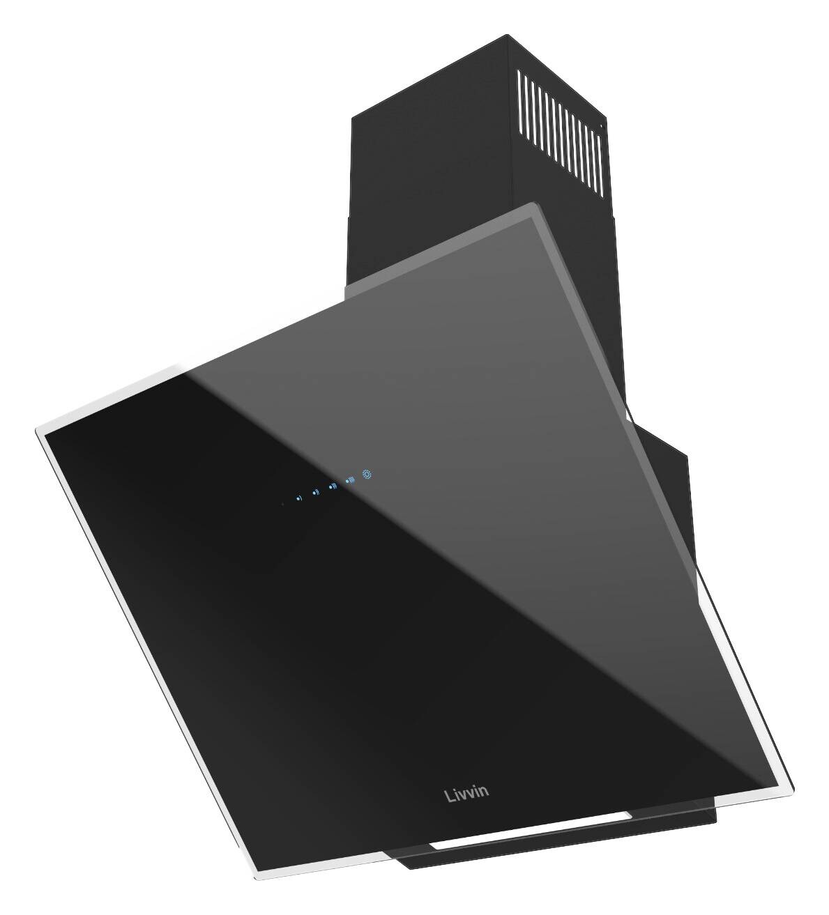 INTERPLAN Dunstabzugshaube Neva II Black 60 schwarz Schwarzglas B/H/T: ca. 60x95x40 cm