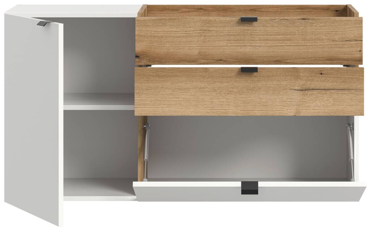 Hängeschuhschrank Naro weiß Evoke Oak Nachbildung B/H/T: ca. 120x64x37 cm