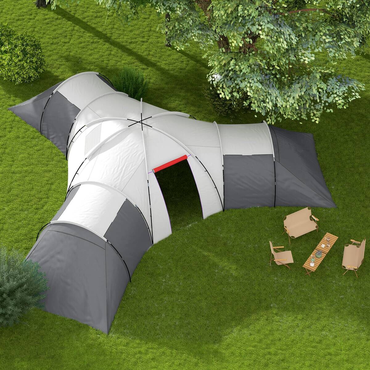 Outsunny Campingzelt B/H/L: ca. 615x225x615 cm